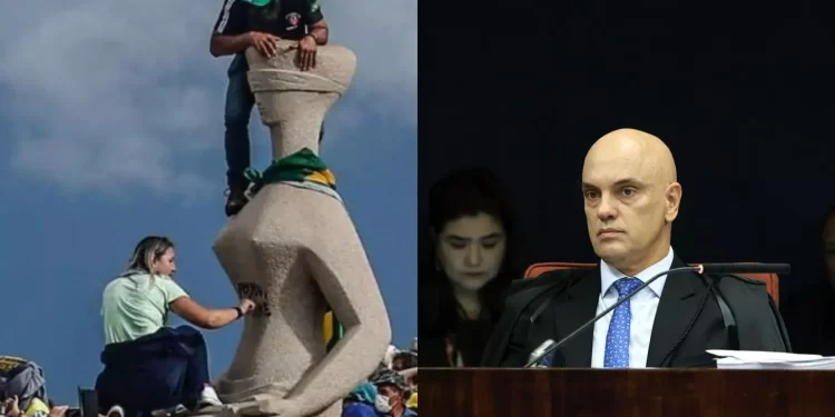 Moraes concede prisão domiciliar para cabeleireira que pichou estátua do STF