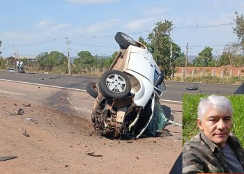 Colisão frontal na BR-163 em Coxim deixa motorista morto e preso às ferragens