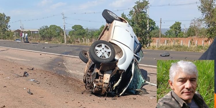 Colisão frontal na BR-163 em Coxim deixa motorista morto e preso às ferragens